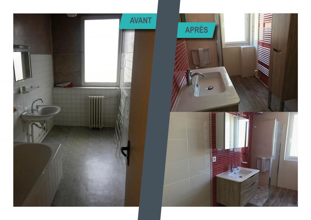 Avant / Après salle d'eau 1